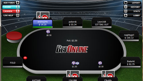 BetOnline Pokertisch