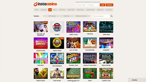 Instacasino Hauptseite